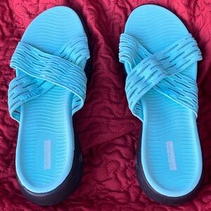 Women's Blue Slide Sandals